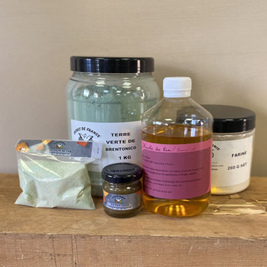 KIT PEINTURE À LA FARINE TERRE VERTE DE BRENTONICO (POUR 15 M²)