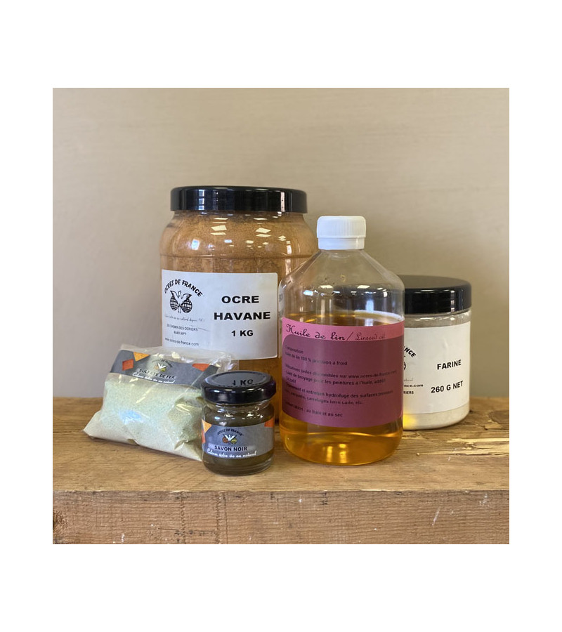 KIT PEINTURE À LA FARINE OCRE HAVANE (POUR 15 M²)