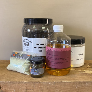 KIT PEINTURE À LA FARINE NOIR INDIEN (POUR 15 M²)