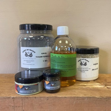 KIT PEINTURE À LA FARINE GRIS TOURTERELLE  (POUR 15 M²)