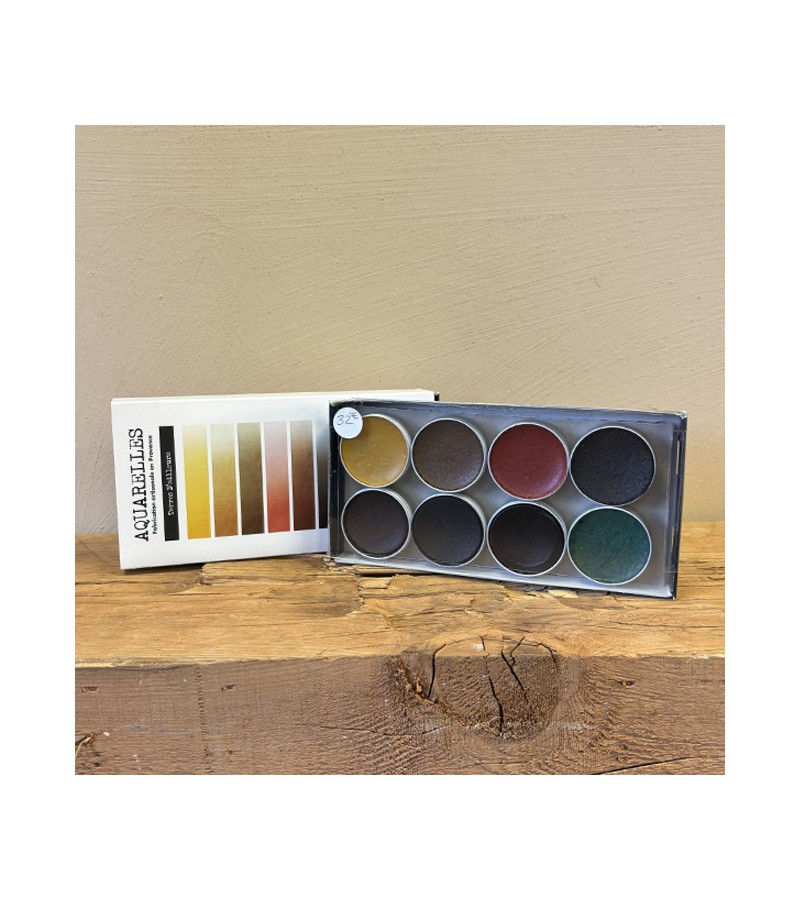 Coffret aquarelles 8 couleurs "terres d'ailleurs"